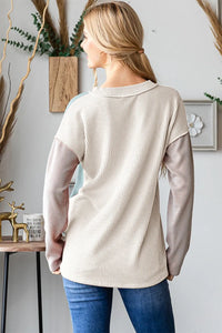 Heimish Color Block Exposed Seam Ribbed T-Shirt - Brittney MADE