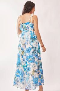Davi & Dani Tropical Boho Printed Detail Cut Out Maxi Dress - Brittney MADE