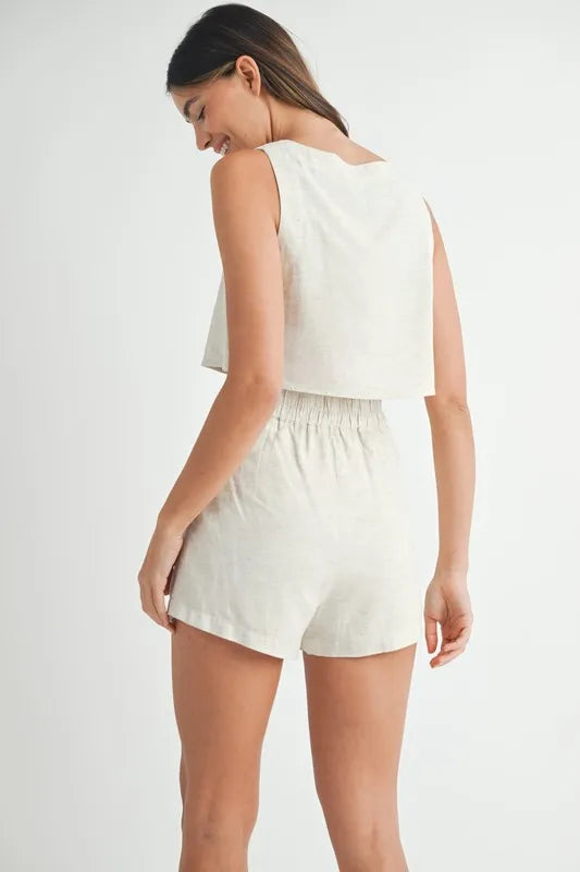 MABLE Sleeveless Crop Top and Shorts Set - Brittney MADE