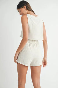 MABLE Sleeveless Crop Top and Shorts Set - Brittney MADE