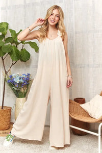 ADORA Elastic Ruffle Shoulder Jumpsuit - Brittney MADE