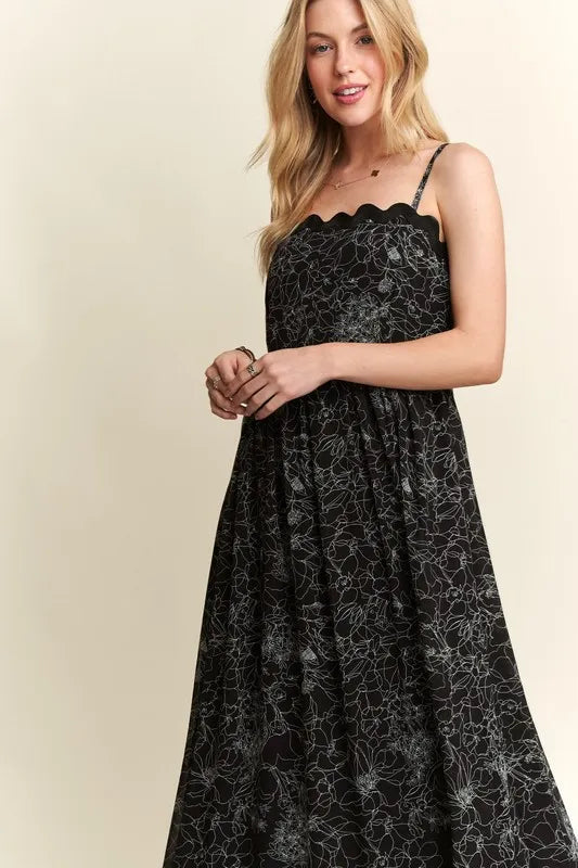 ADORA Floral Adjustable Strap Maxi Cami Dress - Brittney MADE