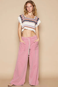 POL Openwork Ethnic Pattern Square Neck Cropped Knit Top - Brittney MADE