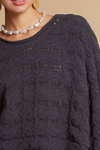 POL Round Neck Cable Knit Cropped Sweater - Brittney MADE