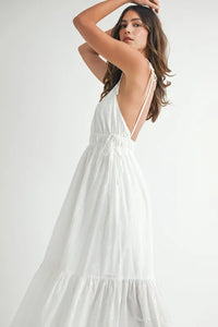 MABLE Eyelet Lace Maxi Dress with Side Strap Details - Brittney MADE