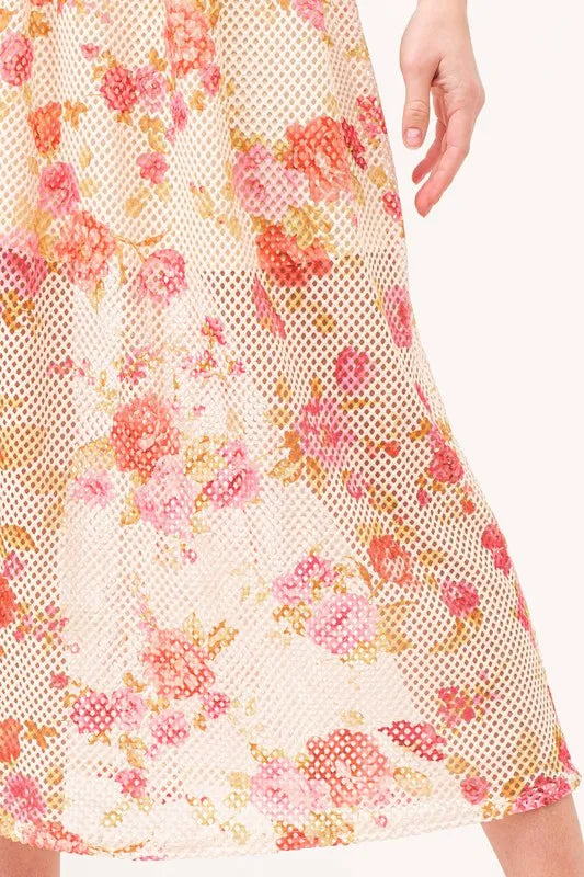 And The Why Fish-Net Floral Printed Midi Dress - Brittney MADE