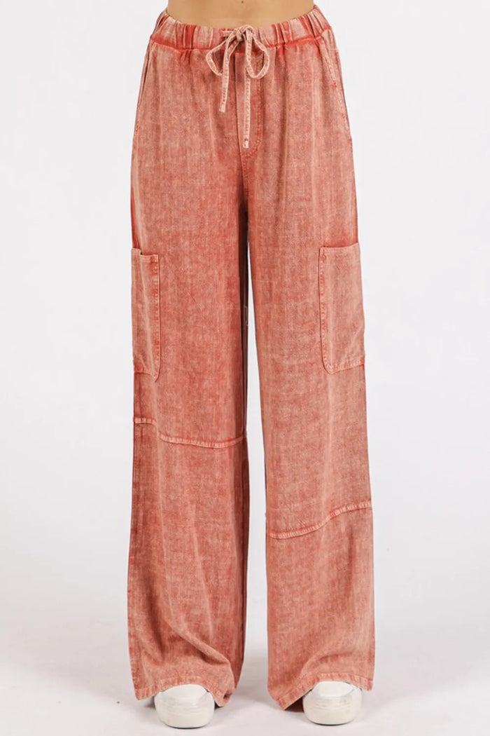 Mittoshop Mineral Wash Drawstring Elastic Waist Pants - Brittney MADE