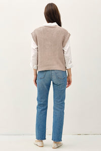 Be Cool Cable Knit V-Neck Sweater Vest - Brittney MADE