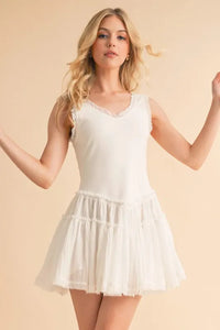 Aemi+Co Frill Sleeveless Drop Waist Mini Dress - Brittney MADE