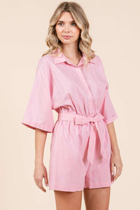 Mittoshop Tie Waist Half Sleeve Romper - Brittney MADE
