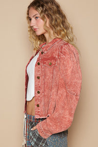 POL Raw Hem Button Up Cropped Denim Jacket - Brittney MADE