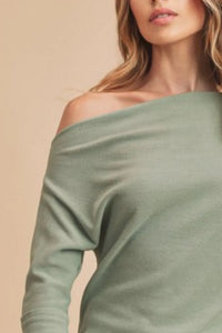 Aemi + Co One Shoulder Long Sleeve Knit Top - Brittney MADE
