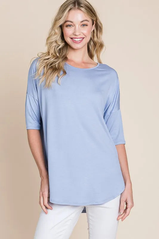 BOMBOM Round Neck Half Sleeve T-Shirt - Brittney MADE