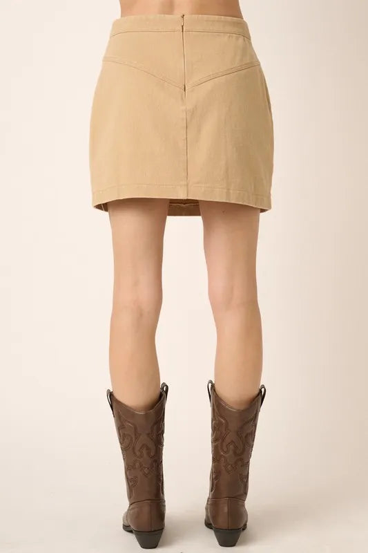 Mittoshop Zipper Back Twill Mini Skirt - Brittney MADE