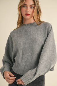 Mable Round Neck Dolman Sleeve Cropped Sweater - Brittney MADE