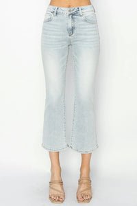 RISEN Full Size Mid Rise Cropped Flare Jeans - Brittney MADE