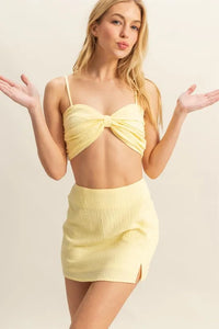 HYFVE Ruched Bra Top and Mini Skirt Set - Brittney MADE