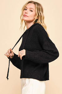 Davi & Dani Drop Shoulder Long Sleeve Hooded Sweater - Brittney MADE