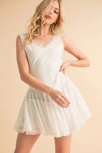 Aemi+Co Frill Sleeveless Drop Waist Mini Dress - Brittney MADE