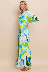 ODDI Floral Printed Slit Maxi Dress - Brittney MADE