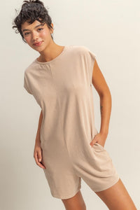 HYFVE Round Neck Cap Sleeve Relaxed Fit Breezy Romper - Brittney MADE