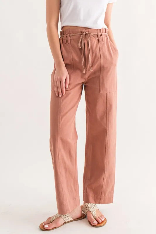 And The Why Waist Ribbon Casual Pants - Brittney MADE