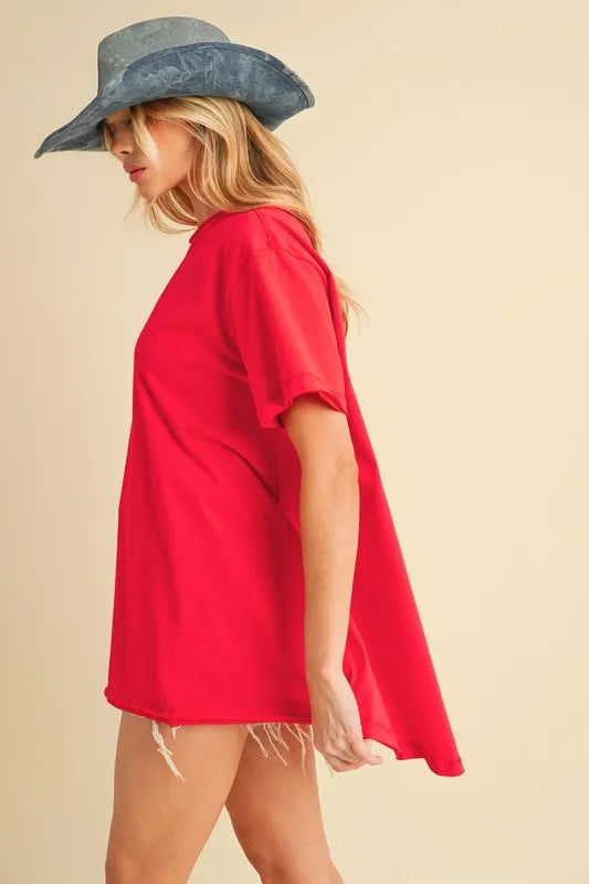 Aemi+Co Round Neck Short Sleeve Oversized T-Shirt - Brittney MADE