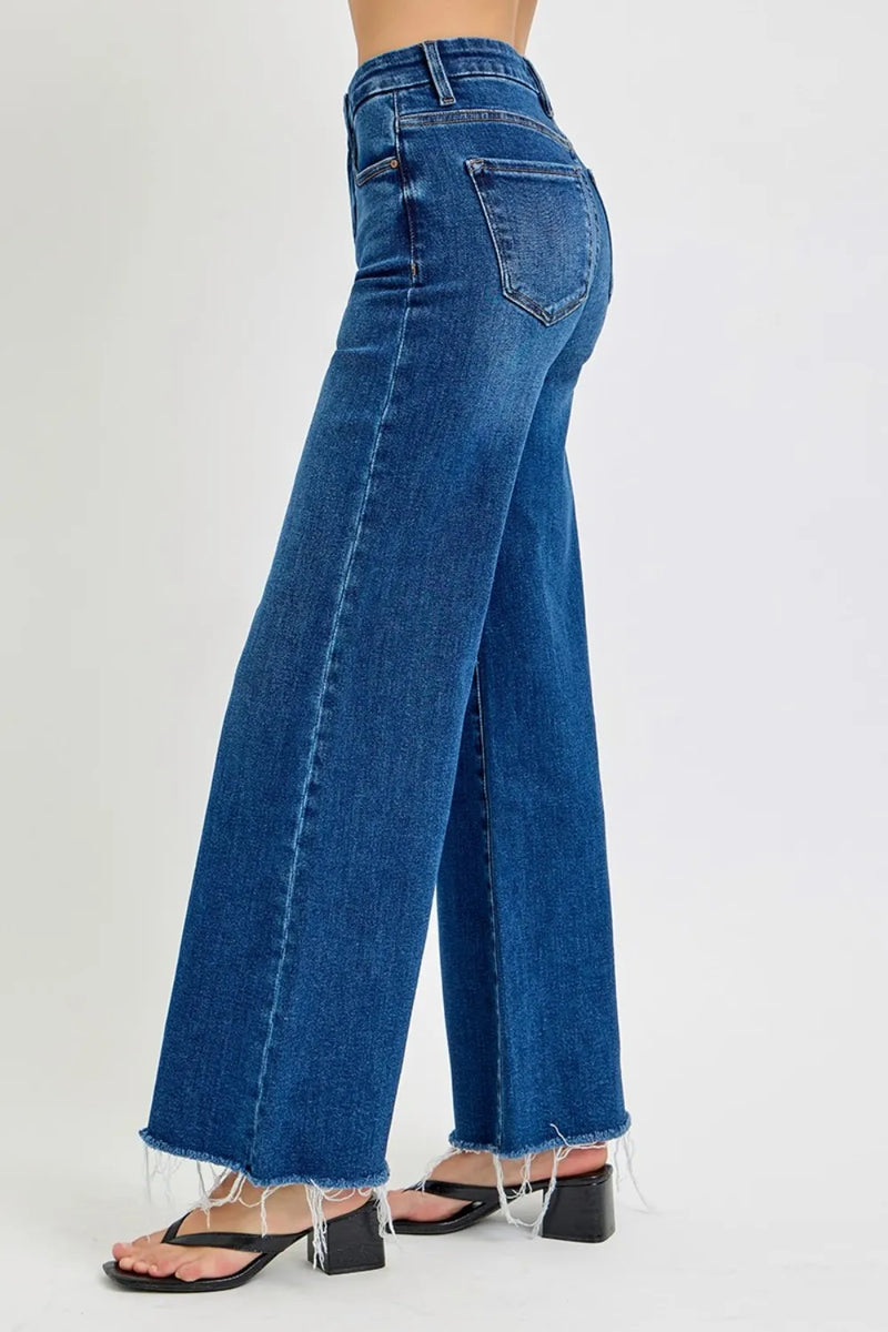 RISEN Tummy Control High Rise Wide Leg Jeans - Brittney MADE