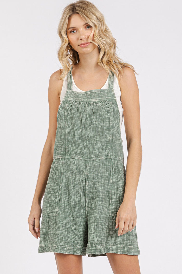 Mittoshop Textured Knotted Wide Strap Overalls - Brittney MADE