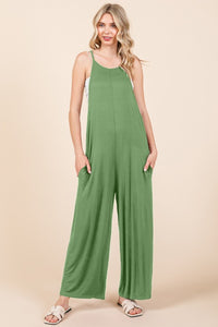 Culture Code Full Size Sleeveless Wide Leg Jumpsuit with Pockets - Brittney MADE