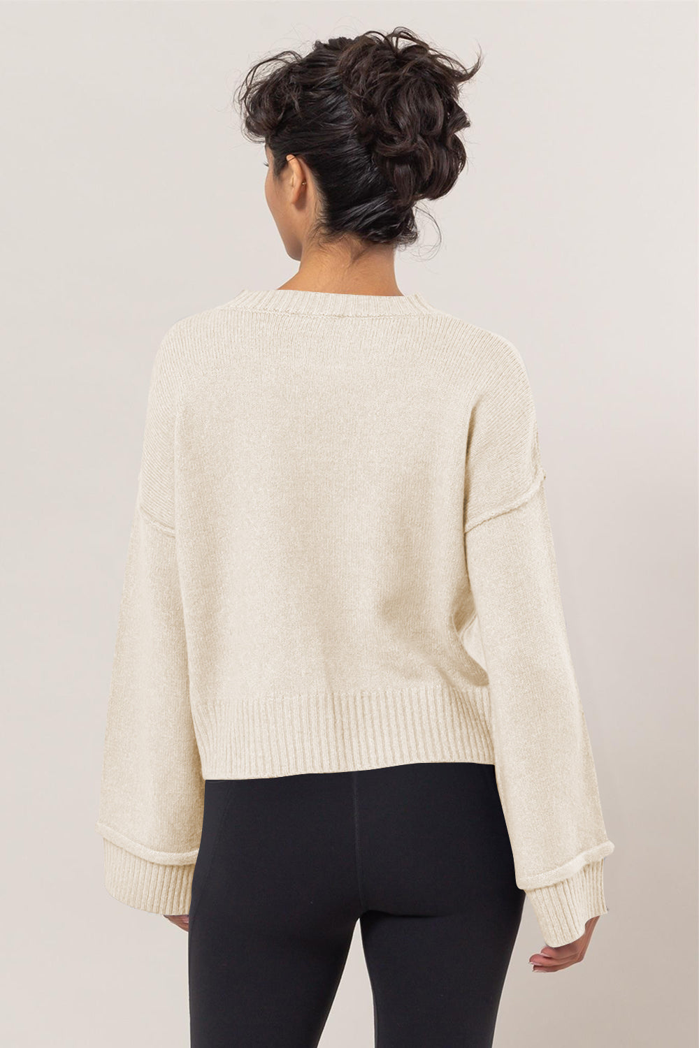 HYFVE Round Neck Dropped Shoulder Ribbed Sweater - Brittney MADE