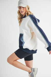 Aemi + Co Color Block Kangaroo Pocketed Hoodie - Brittney MADE