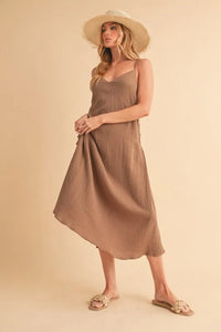 Aemi+Co Side Button Midi Cami Dress - Brittney MADE