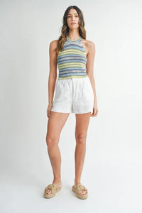 MABLE Space Dye Grecian Neck Knit Cami - Brittney MADE