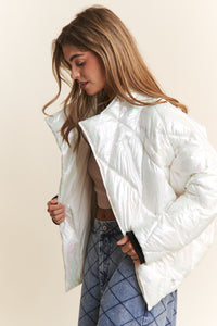 J.NNA Quilted Mock Neck Puffer Jacket - Brittney MADE