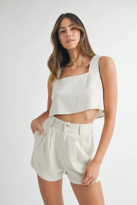 MABLE Sleeveless Crop Top and Shorts Set - Brittney MADE