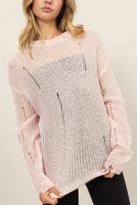 HYFVE Distressed Long Sleeve Knit Top - Brittney MADE