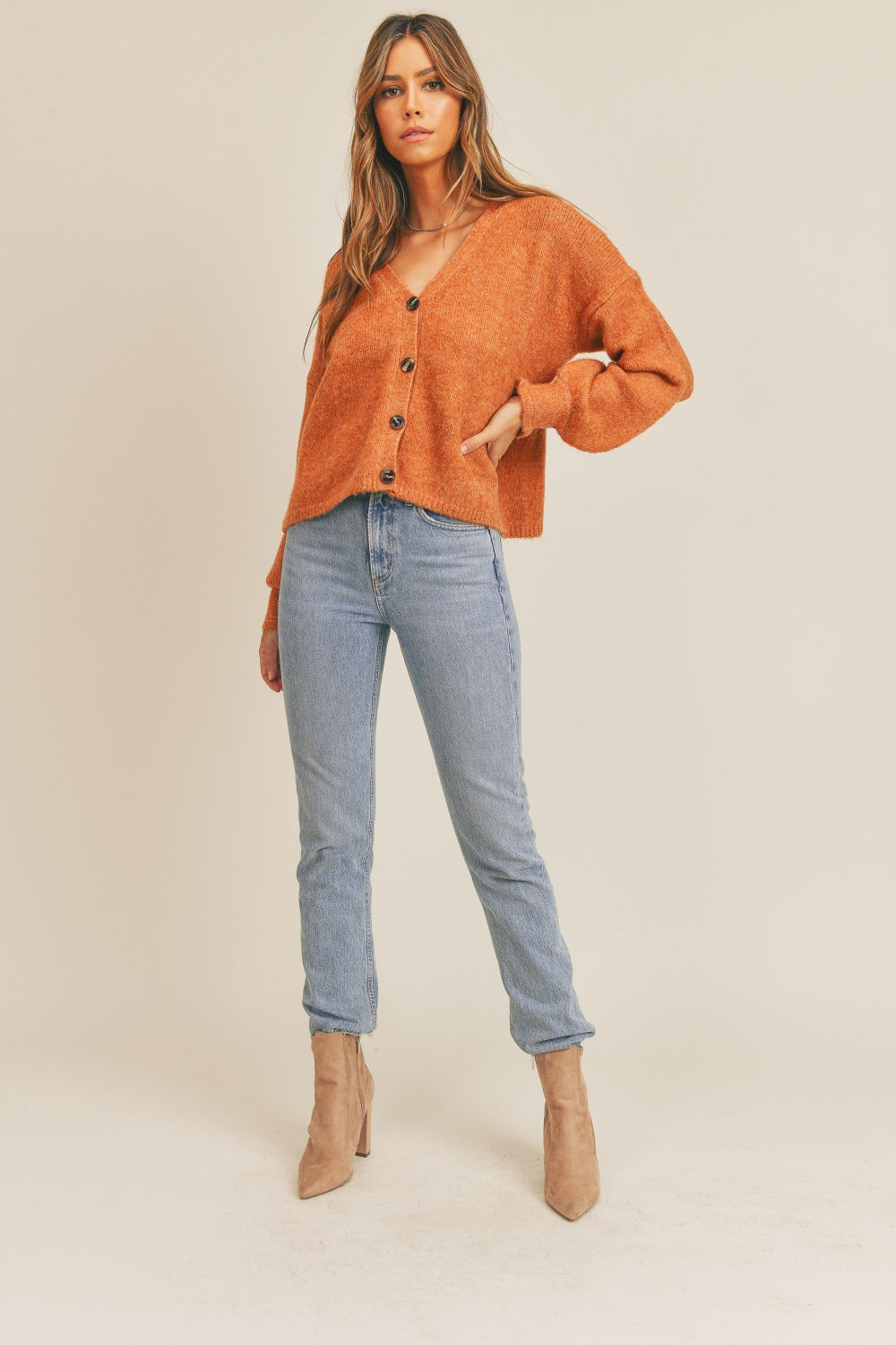 MABLE Long Sleeve Button Down Sweater Cardigan - Brittney MADE