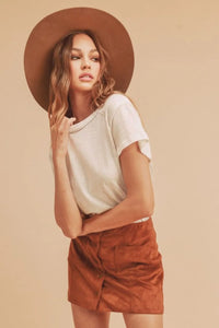 Aemi + Co Exposed Seam Round Neck Short Sleeve T-Shirt - Brittney MADE