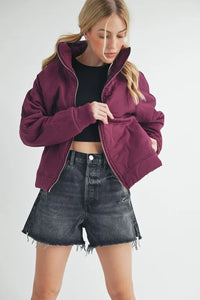 Aemi+Co Zip Up Raglan Sleeve Quilted Jacket - Brittney MADE