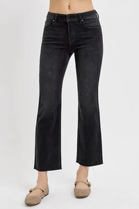 RISEN Tummy Control Mid Rise Crop Straight Jeans - Brittney MADE