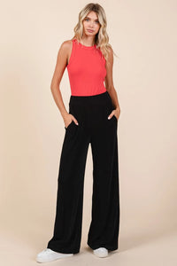 Mittoshop Elastic Waist Pants with Side Pockets - Brittney MADE