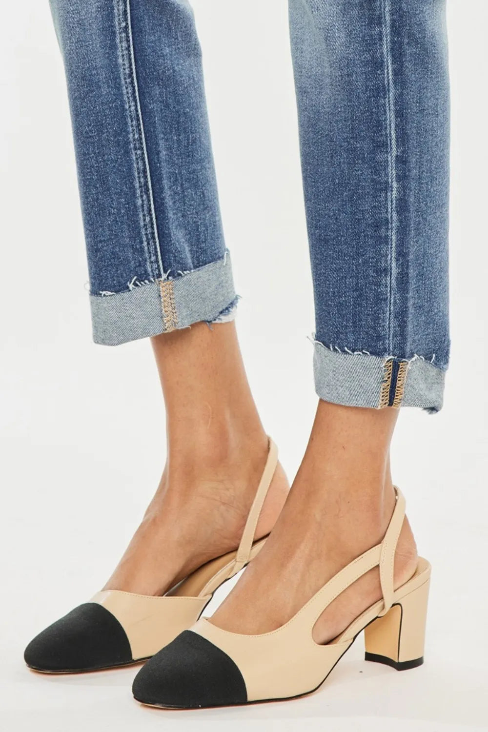 Kancan High Rise Cuffed Straight Jeans - Brittney MADE