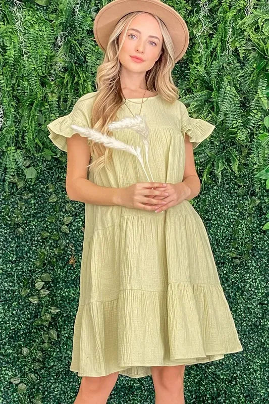 And The Why Cotton Gauze Baby Doll Casual Dress - Brittney MADE
