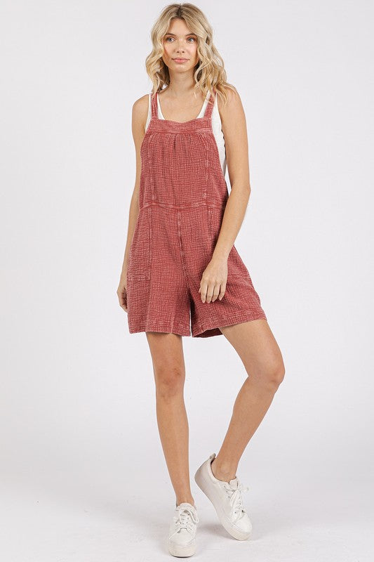 Mittoshop Textured Knotted Wide Strap Overalls - Brittney MADE