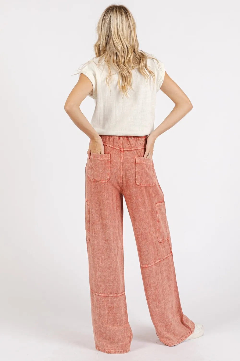 Mittoshop Mineral Wash Drawstring Elastic Waist Pants - Brittney MADE