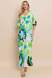 ODDI Floral Printed Slit Maxi Dress - Brittney MADE