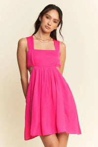 Davi & Dani Washed Satin Cutout Skirt Bandeau Mini Dress - Brittney MADE