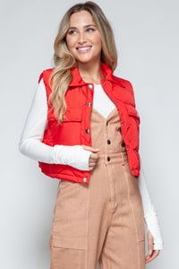 Snobbish Snap Down Quilted Crop Vest - Brittney MADE