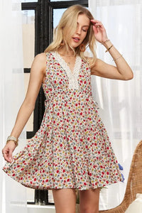 ADORA Lace Detail V-Neck Sleeveless Mini Dress - Brittney MADE